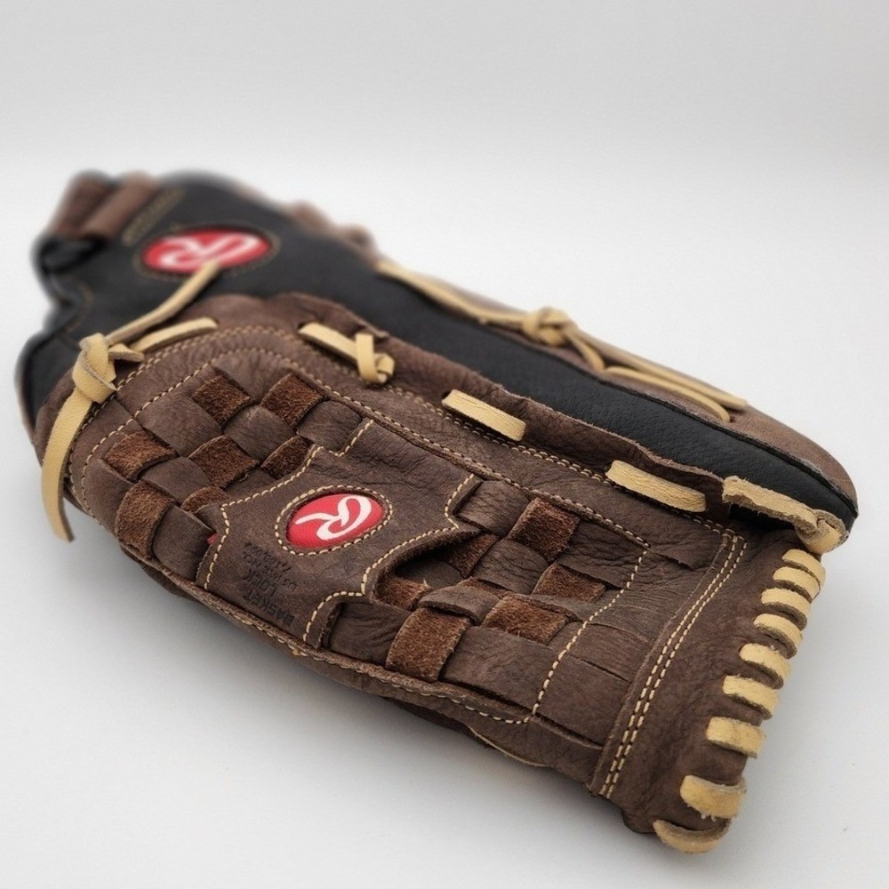 Rawlings Baseball Glove Adult 14 Inch Brown Black RL140B All Leather Shell LHT